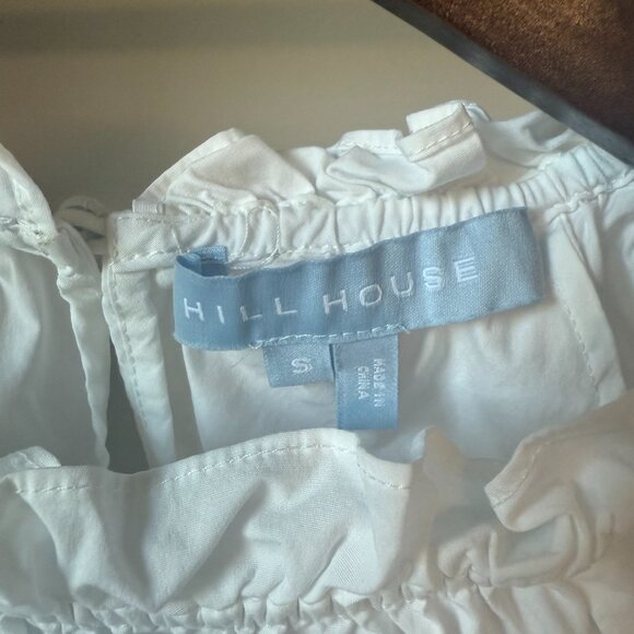 Hill House Home Cropped White Shirt with Piecrust Collar, M - Picture 2 of 3